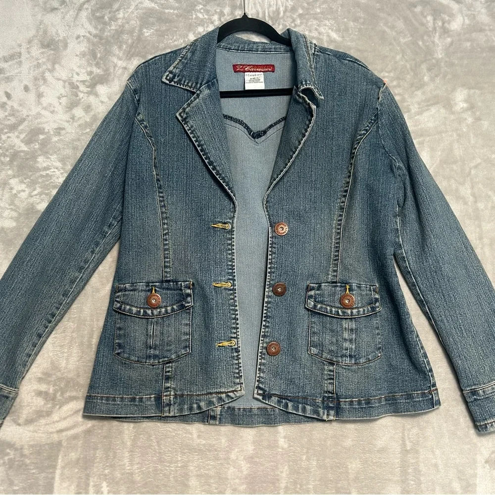 Z Cavaricci Vintage Denim Jacket Women’s Large Buttons